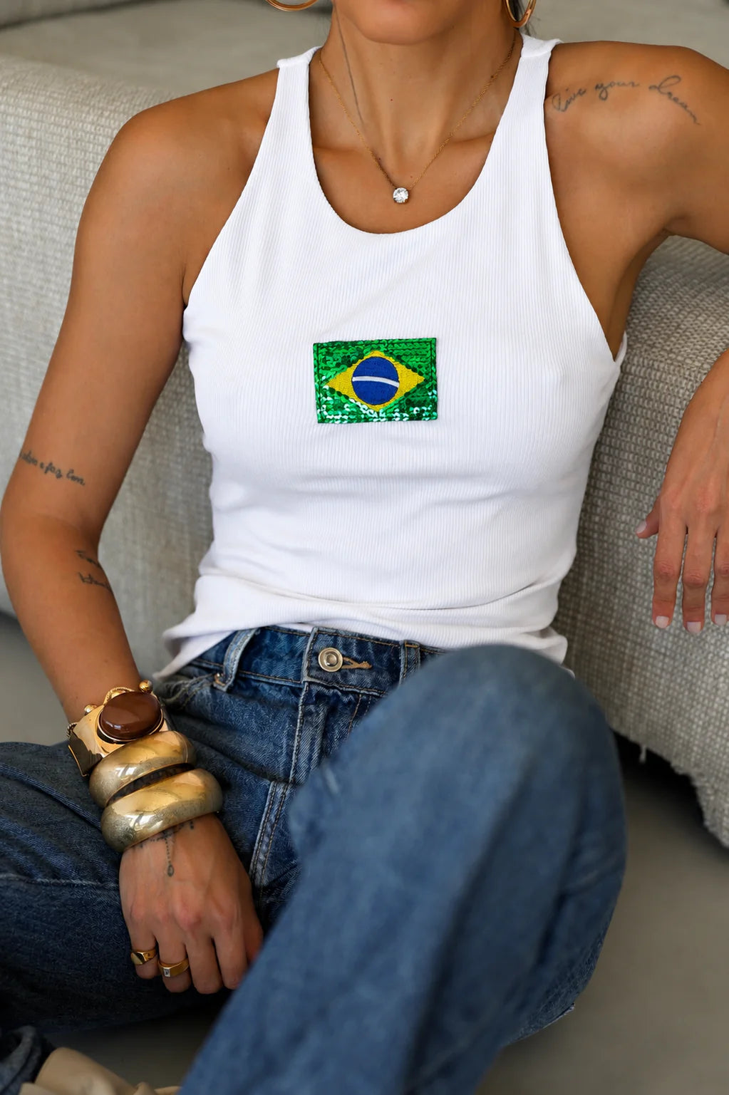 Regata ribana Brasil branca