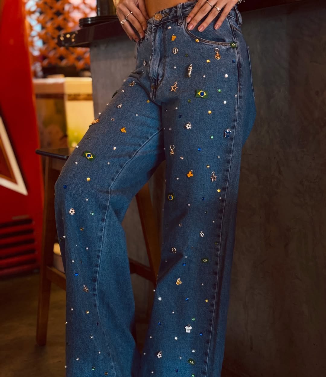 Calça Wide Leg Brasil Bossa