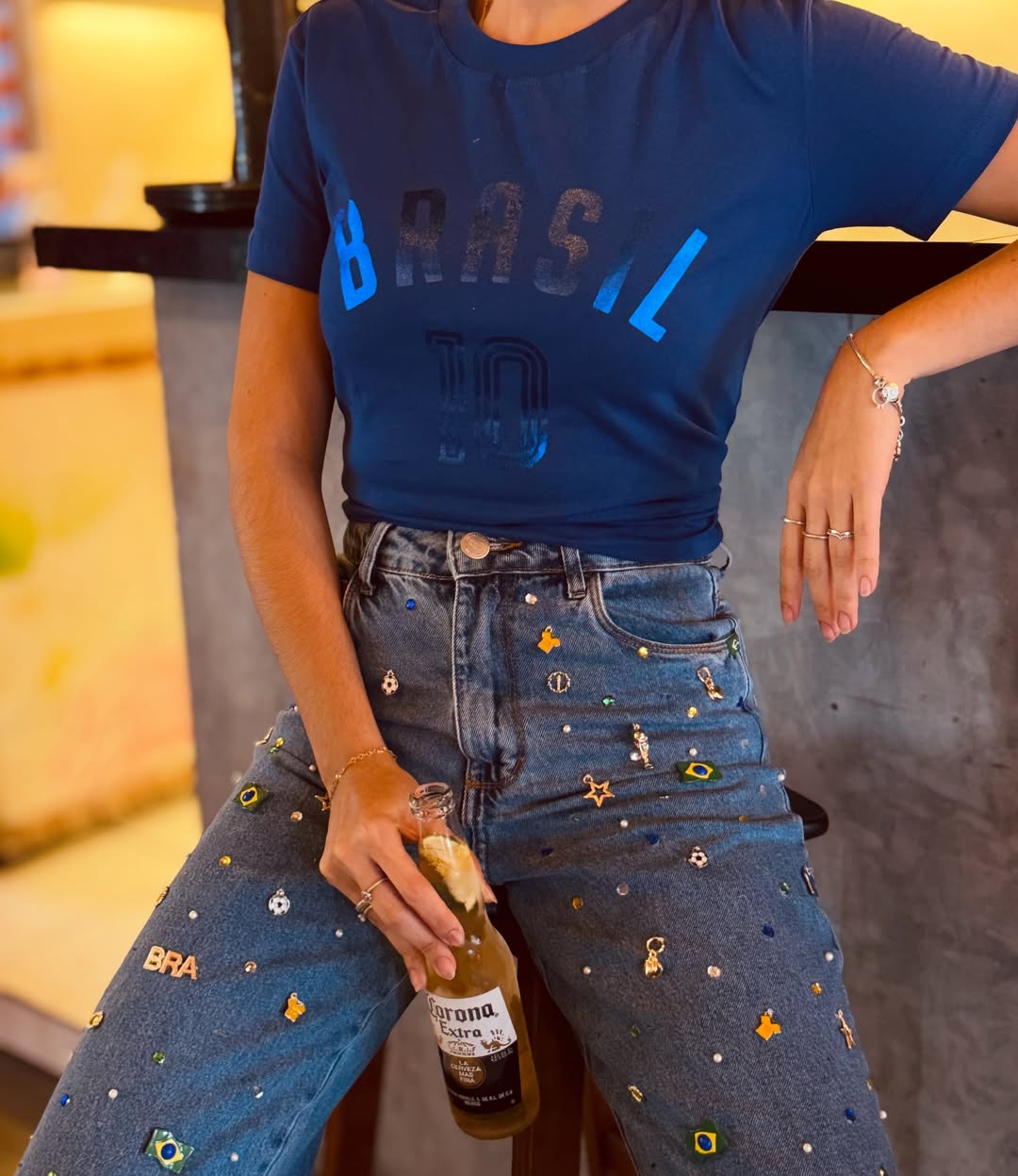 Calça Wide Leg Brasil Bossa