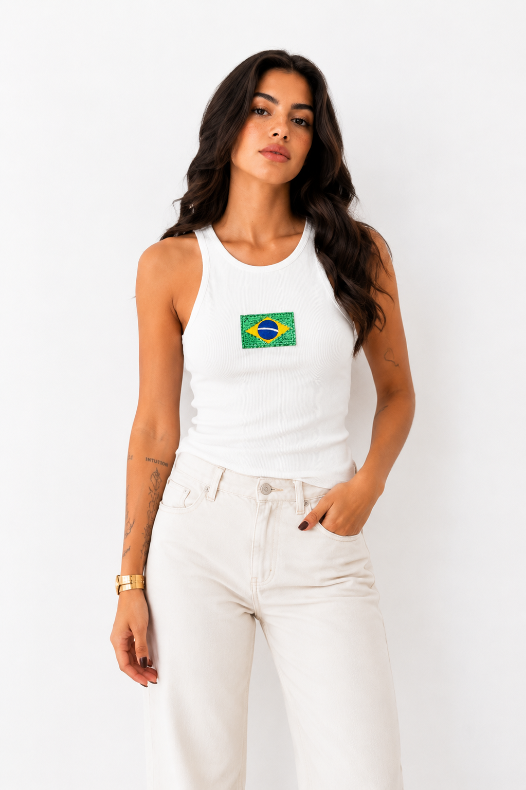 Regata ribana Brasil branca