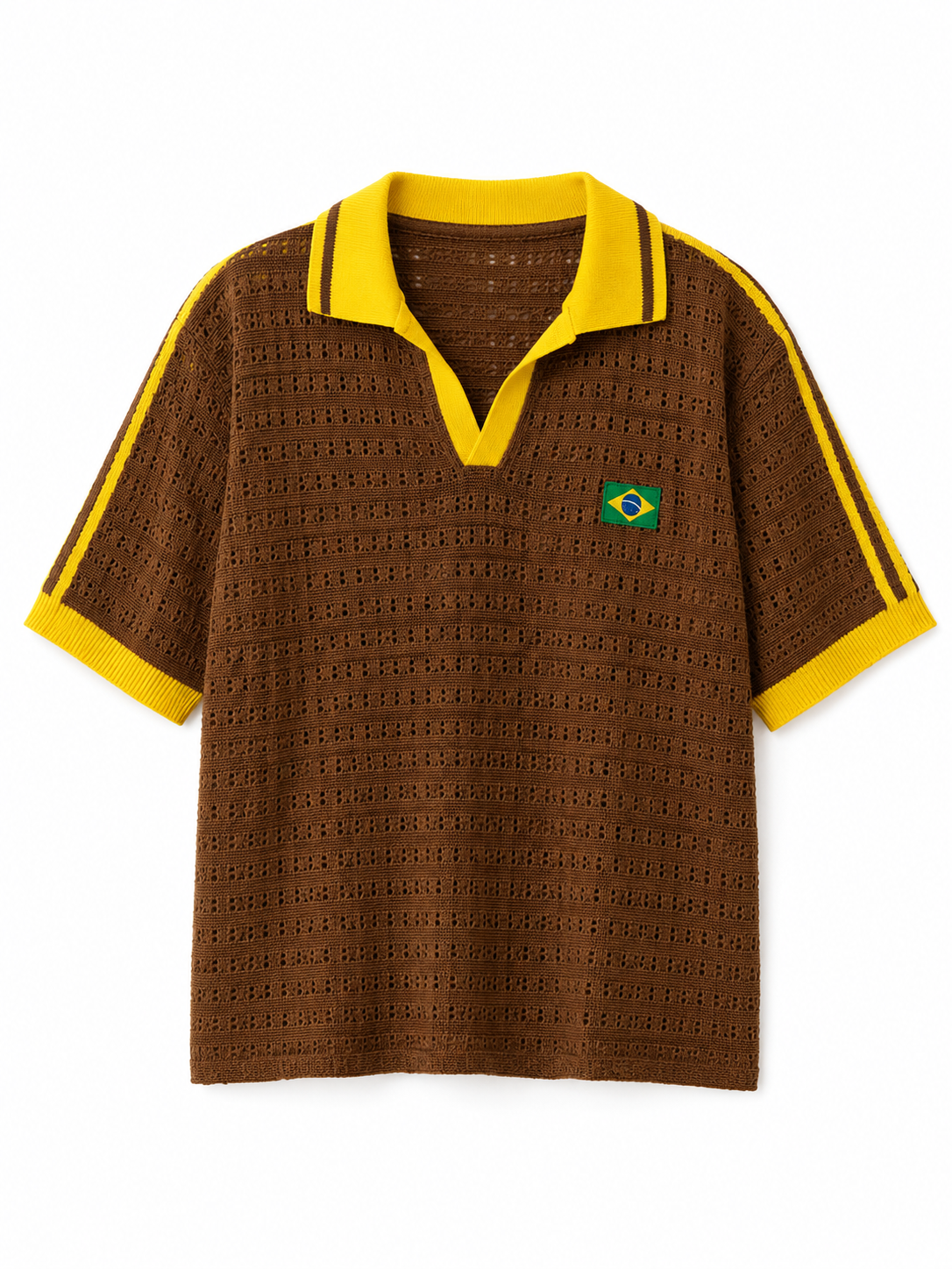 Camisa polo tricot marrom
