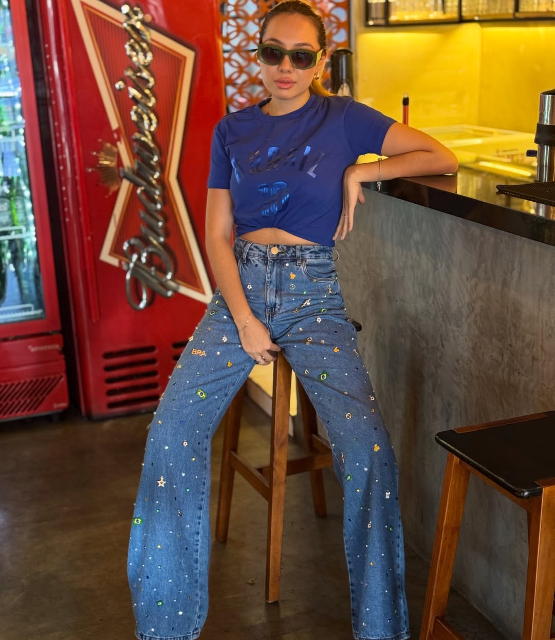 Calça Wide Leg Brasil Bossa