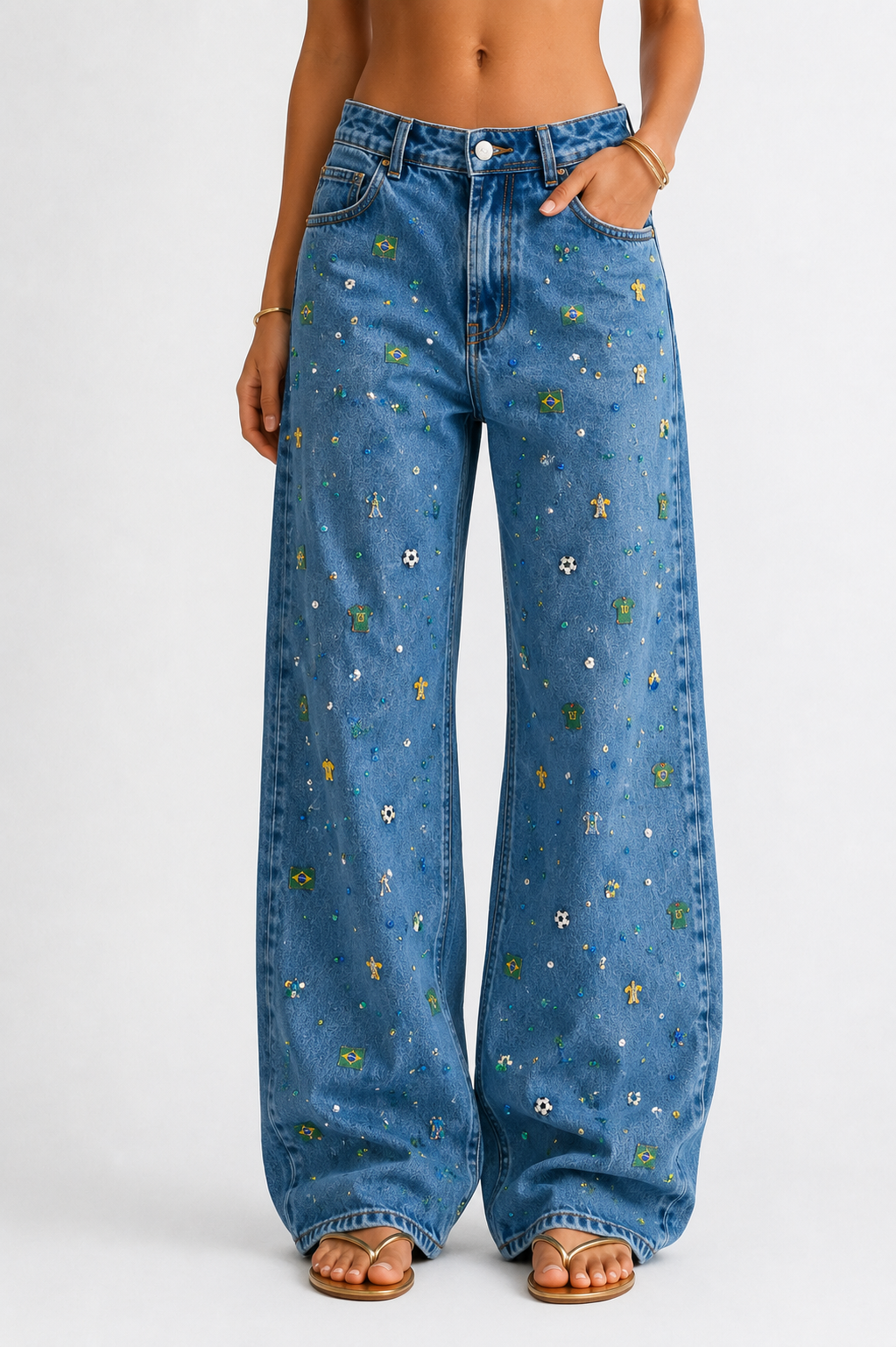 Calça Wide Leg Brasil Bossa